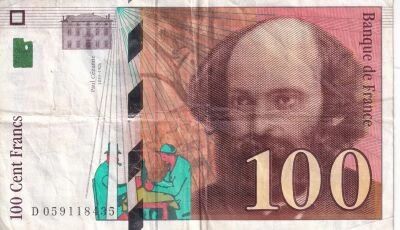Billet Frankreich 100 francs Paul C�zanne 1998