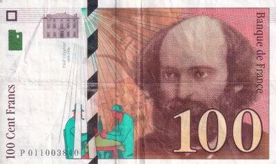 Billet Frankreich 100 francs Paul C�zanne 1998