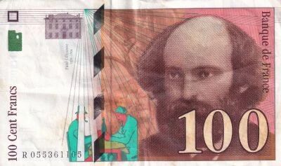 Billet Frankreich 100 francs Paul C�zanne 1998
