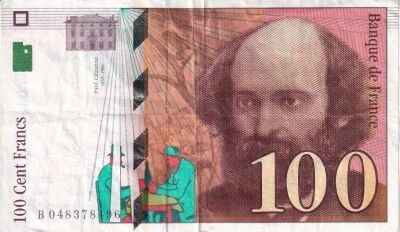 Billet Frankreich 100 francs Paul C�zanne 1998
