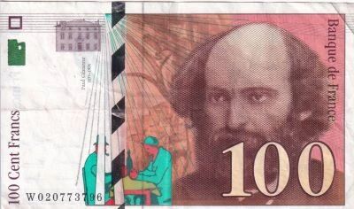 Billet Frankreich 100 francs Paul C�zanne 1998