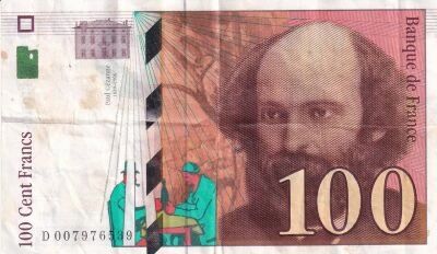 Billet Frankreich 100 francs Paul C�zanne 1998