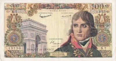 Billet Frankreich 100 nf Napol�on Ier, Empereur de France, Roi d\'Italie 1959