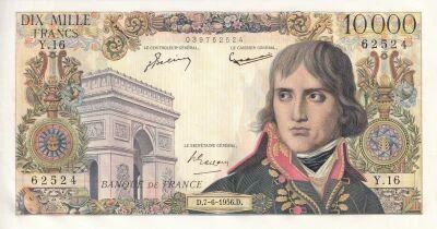 Billet Frankreich 10000 francs Napol�on Ier, Empereur de France, Roi d\'Italie 1956