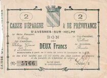 Billet Frankreich 2 francs 1914-1918