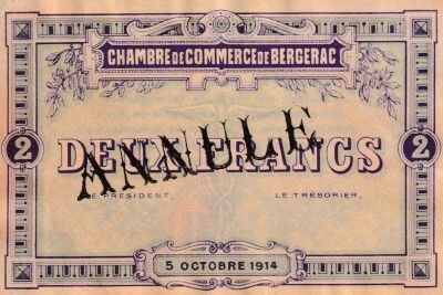 Billet Frankreich 2 francs 1914