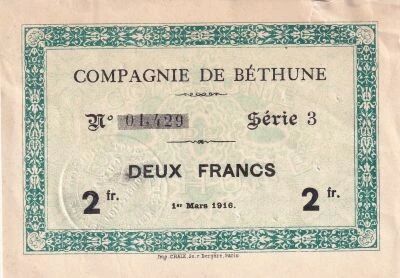 Billet Frankreich 2 francs 1916