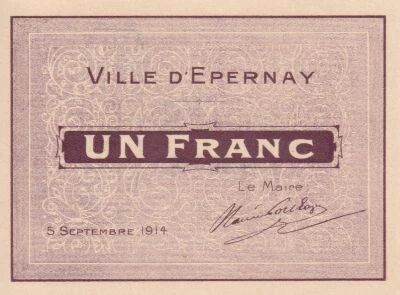 Billet Frankreich 25 centimes 1914