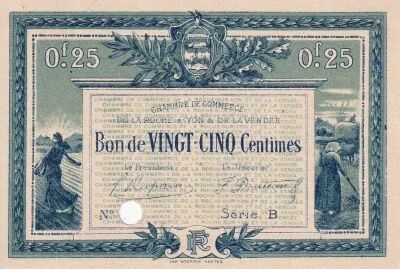Billet Frankreich 25 centimes 1916