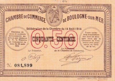 Billet Frankreich 50 centimes 1914