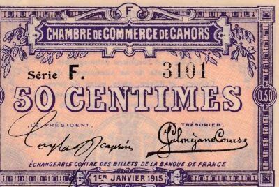 Billet Frankreich 50 centimes 1915
