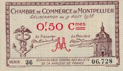 Billet Frankreich 50 centimes 1915