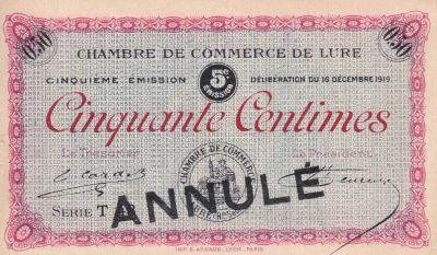 Billet Frankreich 50 centimes 1915