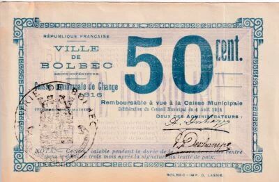Billet Frankreich 50 centimes 1916