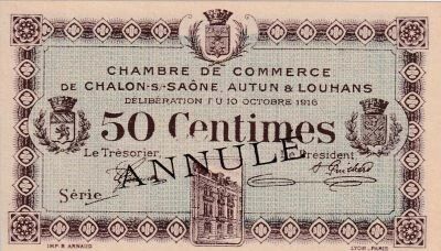 Billet Frankreich 50 centimes 1916