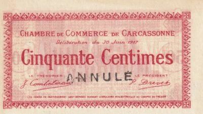 Billet Frankreich 50 centimes 1917