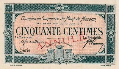 Billet Frankreich 50 centimes 1917