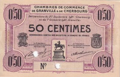 Billet Frankreich 50 centimes 1921