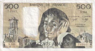 Billet Frankreich 500 francs Blaise Pascal 1983