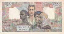 Billet Frankreich 5000 francs 1945