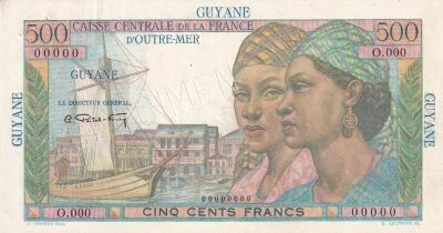 Billet Franz�sisches Guyana 500 francs 1947-1949