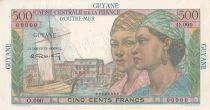 Billet Franz&ouml;sisches Guyana 500 francs 1947-1949