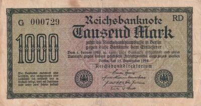 Billet Germania 1000 mark 1922