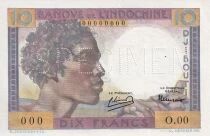 Billet Gibuti 10 francs 1946