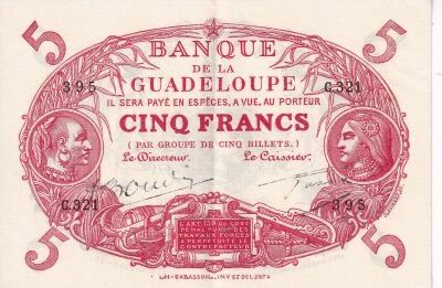 Billet Guadalupa 5 francs 1945