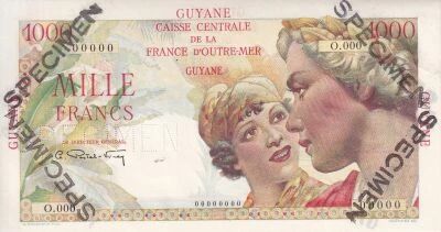 Billet Guyana Francese 1000 francs 1947-1949