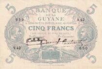 Billet Guyana Francese 5 francs 1922-1947