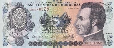 Billet Honduras 5 lempira 2022
