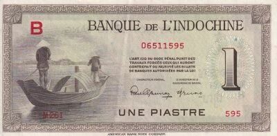 Billet Indo-Cina francese 1 piastre 1945