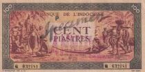 Billet Indochina Francesa 100 piastres 1942-1945 