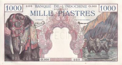 Billet Indochina Francesa 1000 piastres 1951