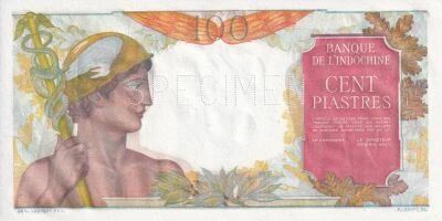 Billet Indochina Franz�sin 100 piastres 1947