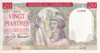 Billet Indochina Franz�sin 20 piastres 1949