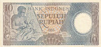 Billet Indonesia 10 rupiah 1963