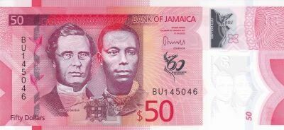Billet Jamaica 50 dollars Paul Bogle, Rebel jama�cain 2022