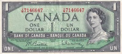 Billet Kanada 1 Elisabeth II, Reine d\'Angleterre et du Commonwealth 1954
