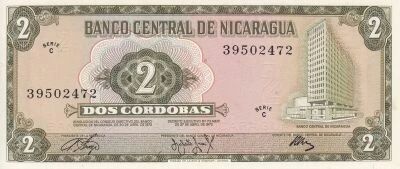 Billet Nicaragua 2 cordoba 1972