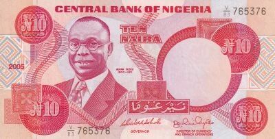 Billet Nigeria 10 naira Alvan Ikoku, membre du conseil africain pour l\'�ducation 2005