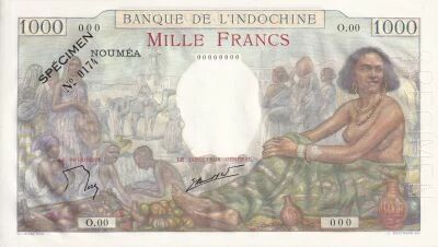 Billet Nueva Caledonia 1000 francs 1963