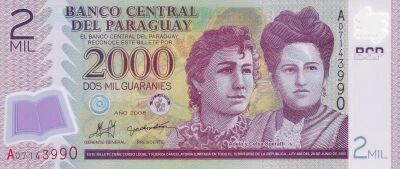 Billet Paraguay 2000 guaranies 2008