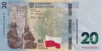 Billet Polen 20 zlotych 2024