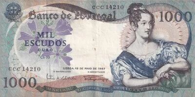 Billet Portugal 1000 escudos Marie II du Portugal 1967