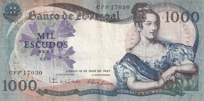 Billet Portugal 1000 escudos Marie II du Portugal 1967