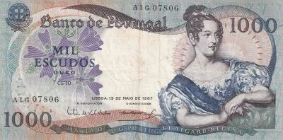Billet Portugal 1000 escudos Marie II du Portugal 1967