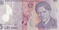 Billet Romania 5 lei Georges Enesco, compositeur roumain, chef d\'orchestre, 2005