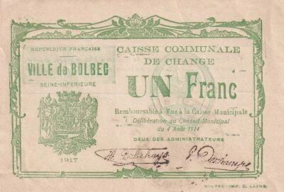 Billet Seine-Maritime 1 baht 1917
